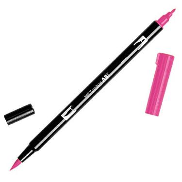 Imagem de Tombow Caneta marcador de arte com pincel duplo, 743 - rosa choque, 1 pacote (DBP-56583)