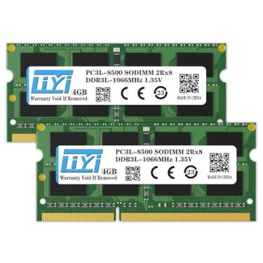 Imagem de LIYI DDR3L 8GB RAM (2x4GB) Kit 1066MHz PC3 PC3L-8500 CL7 1,35V Baixa Tensão DRAM SO-DIMM DDR3L RAM 204-Pin 2Rx8 Dual Rank Unbuffered Non-ECC Laptop Notebook PC Computador RAM Módulo de Memória