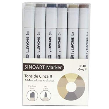 Imagem de Sinoart Marcador Artístico Marker, 6 Tons de Cinza II, Pacote de 1
