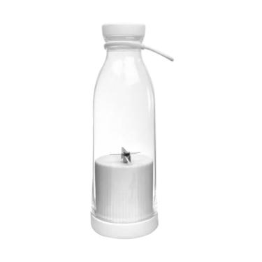 Imagem de GARRAFA PORTÁTIL MIXER RECARREGÁVEL USB 420ML SUCOS BEBIDAS (BRANCO)