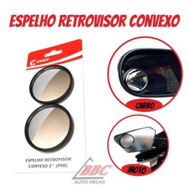 Imagem de Par de Espelho Retrovisor Carro Moto Convexo Auxiliar Externo Para Pon