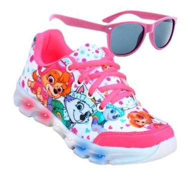 Imagem de Tenis Feminino De Led Infantil  Patrulha Canina Meninas Casual + Oculo