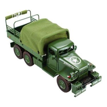 Imagem de Enfeite Retrô Miniatura Caminhão Militar Antigo - 41cm - Tascoinport