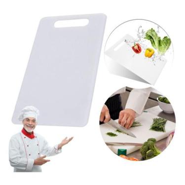 Imagem de Tábua De Carne De Pvc Branco Profissional Higienica 30x20cm - Em casa 