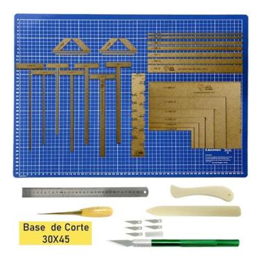 Imagem de Kit Base De Corte A3 Placa 45x30 Kit Scrapbook Com Réguas Gabaritos Wi