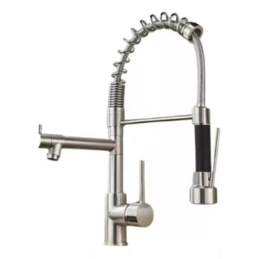 Imagem de Torneira Cozinha Spray Extensor Gourmet 50cm Monocomando Aço Inox - CR