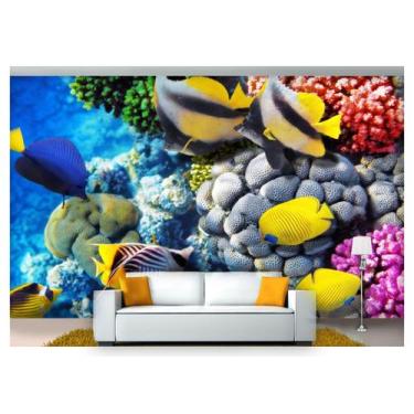 Imagem de Papel De Parede Animais Fundo Do Mar Coral 3D Anm205 - Você Decora