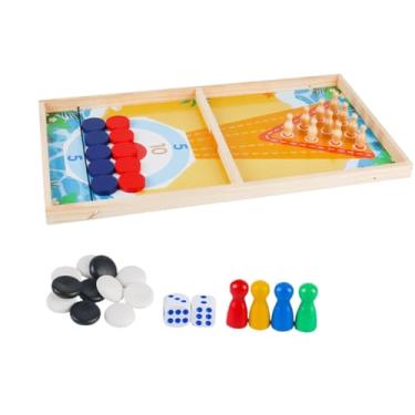 Imagem de Dynwave Jogo de tabuleiro Fast Puck 5 em 1 Jogo de família para famílias Amigos Crianças Adultos