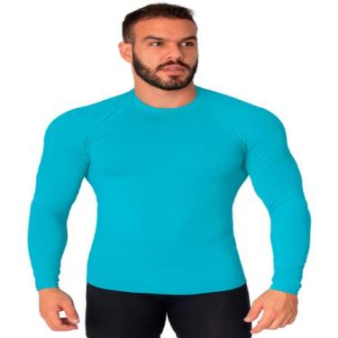 Imagem de Blusa Térmica Masculina Poliamida Segunda Pele - WLS Modas, P, Azul cl