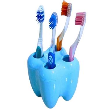 Imagem de Porta Escovas Infantil Modelo Dentinho Dente Azul Model Fofo - Isanog