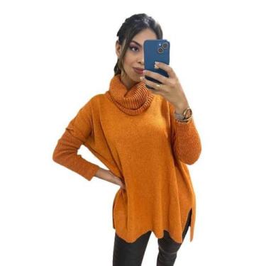 Imagem de Blusa poncho feminino em tricô moda inverno  SKU318 - Três Tons Tricot