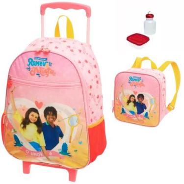 Imagem de Kit Mochila Romeu e Julieta Escolar Rodinhas G Com Lancheira - Pacific