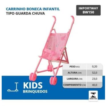 Imagem de Brinquedo Carrinho P/ Passeio De Boneca Infantil Dobrável 4198 - Impor
