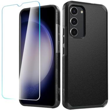 Imagem de HRWireless Capa compatível com Samsung S23 FE 5G com HD [vidro temperado] resistente, forte [à prova de choque] camada dupla minimalista design original híbrido para proteção máxima