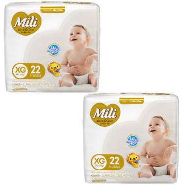 Imagem de Kit C2 Fralda Love & Care Jumbo XG C/22 - Mili - MILI S/A