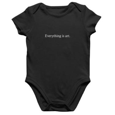 Imagem de Body Bebê Algodão Everything is art - Foca na Moda, Preto, G