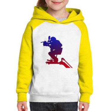 Imagem de Moletom Infantil Cinegrafista - Foca na Moda, Branco, Amarelo, 6