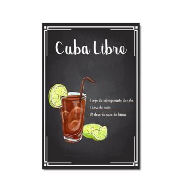 Imagem de Placa Decorativa MDF Receitas de Drink Cuba Libre - Quartinhos
