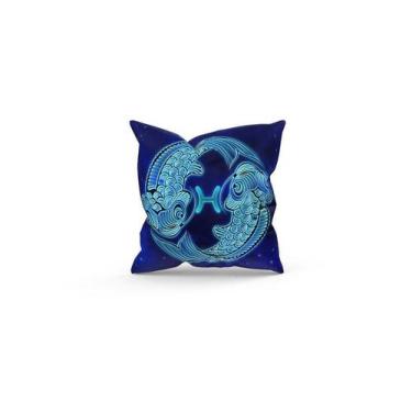 Imagem de Almofada Decorativa Cheia c/ Zíper 25x25 Peixes - Deluzz