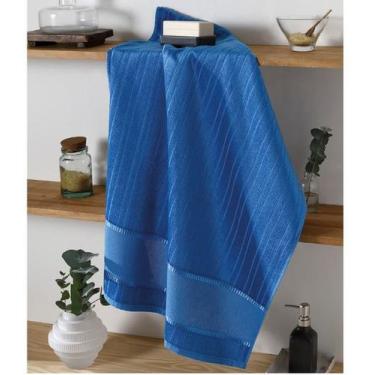 Imagem de Toalha de Lavabo Velour Para Bordar Bella Liso Dohler, Azul Royal