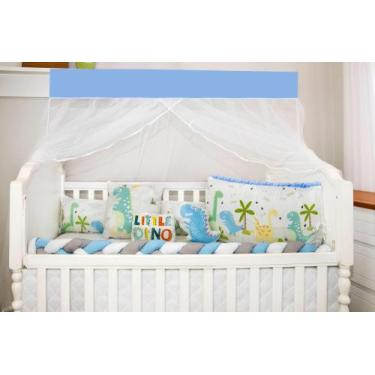 Imagem de Kit berço para menino trançado little dino azul claro 10 peças - Bruce