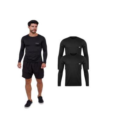 Imagem de Kit Com 2 Camisetas Manga Longa Com Proteção Uv Masculina - Sunset, G,