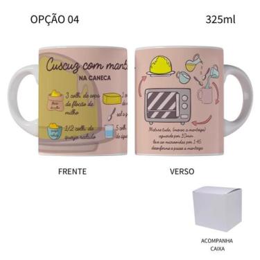 Imagem de Caneca 325ML Receitas na Caneca Cuscuz, Quentão, Arroz Doce - LARANJA 