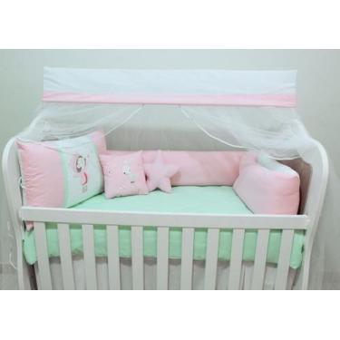 Imagem de Kit de Berço Pop - 10 Peças - Bebê Pelúcias e Enxovais, Hortencia Rosa