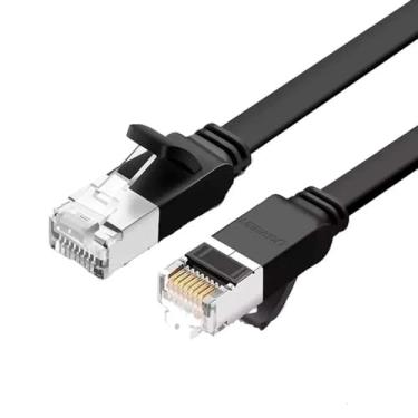 Imagem de Cabo de Rede RJ45 Cat6 UTP Macho 1 Metro Preto Alta Performance Conexão Internet Estável Ideal para Escritórios e Residências