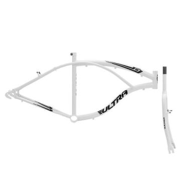 Imagem de Quadro Aro 26 Ultra Bikes Heaven Com Garfo, Branco, Aro 26