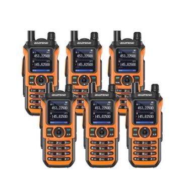 Imagem de Kit 6 Rádios Baofeng UV21 Tri Band Walkie Talk à Prova d'água Display 