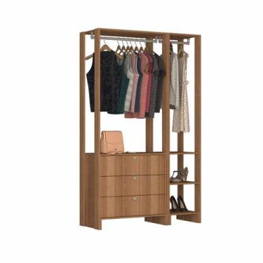 Imagem de Closet com 2 Cabideiros, 3 Gavetas e 4 Nichos EY102-105 Linha Yes Emov