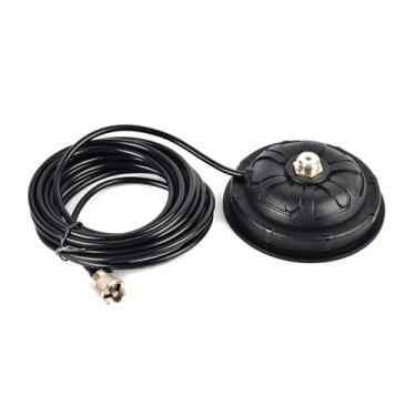 Imagem de YNIBST Suporte de antena magnética móvel SO239 de 4,5 polegadas, cabo RG-58 de 5 m com PL-259, para antena de rádio amador móvel HF VHF UHF