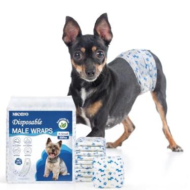 Imagem de MICOOYO fraldas para cães descartáveis ​​masculinas | bandagens superabsorventes para cães machos | fraldas mais leves para cães machos | fraldas para cachorros à prova de vazamentos, fralda