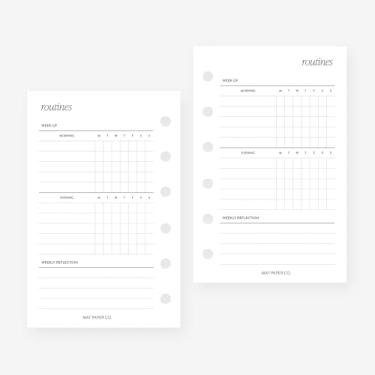 Imagem de Refil de agenda de agenda de agenda de rotinas de bolso para fichário de bolso tamanho 6 8 x 12