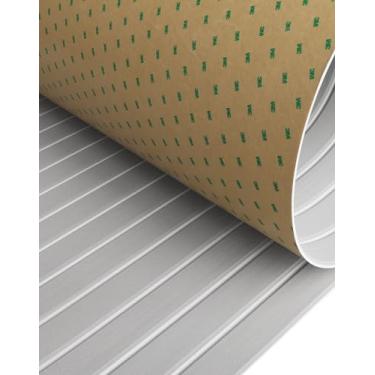 Imagem de Revestimento de barco de espuma vinílica acetinada com adesivo 3M folha de deck de barco 240 cm x 27 cm para barcos piso marinho de teca sintética para barcos, iate, lancha, caiaque, refrigerador,
