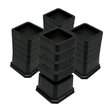 Imagem de WeiLaiKeQi 4 peças cama risers elevadores de cama risers anti risco antiderrapante elevador em altura sofá raisers móveis risers para sofá de mesa, 6 Inch
