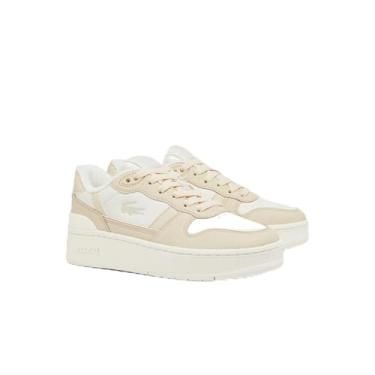 Imagem de Lacoste Tênis feminino plataforma T-Clip, Off Wht/Off Wht, 34