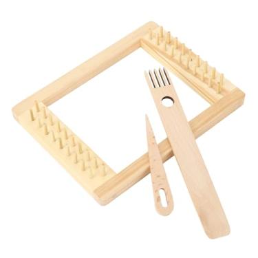 Imagem de Máquina de Tecelagem de Madeira para Iniciantes Com Agulha e Picareta S - Tricô 20x15cm para Tapeçaria, Cachecol, Suéter - Design de Coluna Densa, Ferramenta Ideal para Projetos