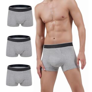 Imagem de AIRCUTE Cueca boxer masculina para incontinência urinária, lavável, absorvente, macia, à prova de vazamento, pacote com 3 (médio, 3 cinzas)