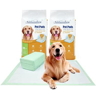 Imagem de Aimondow- Almofadas absorventes para filhotes, almofadas de treinamento de secagem rápida para cães e gatos, almofadas antivazamento para urinar em cães, almofadas descartáveis para cães, protetores i