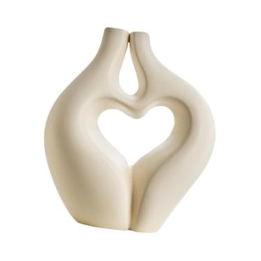 Imagem de IEUDNS Porcelana namorados vaso de amor decoração de mesa de mesa de planta multifuncional portador de flores para estante de estante de livros em casa