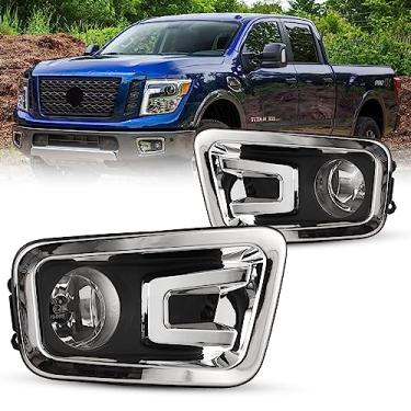 Imagem de AUTOFREE Faróis de neblina compatíveis com Titan 2017-2018 e Titan XD 2016-2019 com lâmpadas H11 12V 55W kit de fiação e interruptor - 1 par (lente transparente)