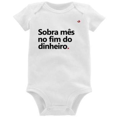 Imagem de Body Bebê Sobra mês no fim do dinheiro - Foca na Moda, Branco, M