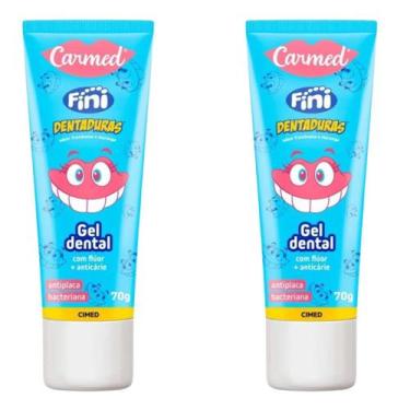 Imagem de Kit 2 Gel Dental Carmed Fini Dentadura 70g Pasta De Dente - CIMED