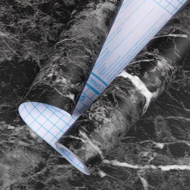 Imagem de practicalWs Papel de contato mármore preto granito descascar e colar bancadas 45 cm x 499 cm papel de parede de vinil autoadesivo à prova d'água para armário de cozinha banheiro prateleira forro