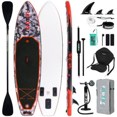 Imagem de FunWater Pranchas de remo infláveis para prancha de stand up paddleboard com acessórios premium para prancha de SUP SUP antiderrapante SUP ultraleve para adultos e jovens