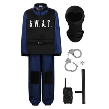 Imagem de ReliBeauty Fantasia Swat para meninos, fantasia policial para crianças, 2T-3T/100