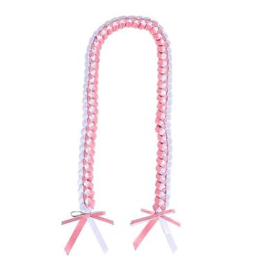 Imagem de Colar Lei Kukui Nuts Lei com fita de formatura Class of 2024, colar de laço havaiano preto grosso, colar de bússola para mulheres, colares trançados para colégio, colares, imitação de nozes Kukui,