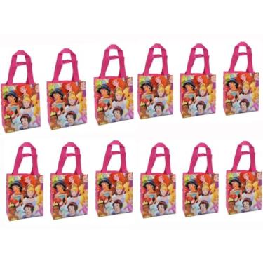 Imagem de Disney Princesas originais de qualidade premium, não tecido, lembrancinhas de festa, reutilizáveis, pequenos sacos de presente (12 sacos)